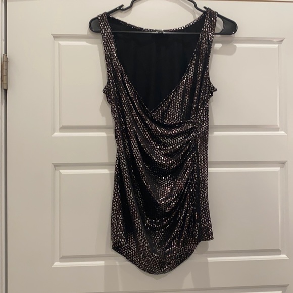 Express Tops - Sleeveless black and silver top